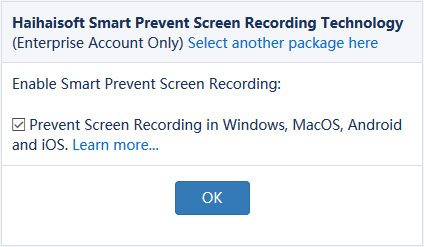 Tecnología Smart Prevent Screen Recording