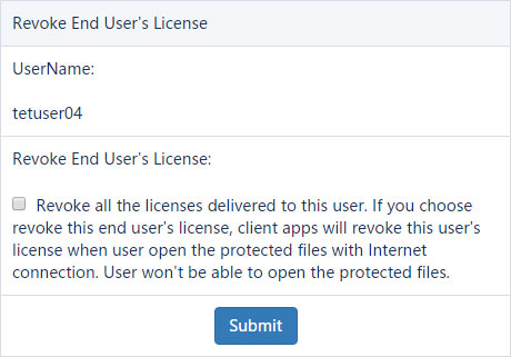 To revoke a user’s license