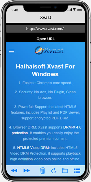 DRM-X 4.0 Xvast iOS浏览网页
